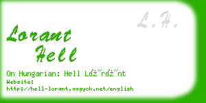 lorant hell business card